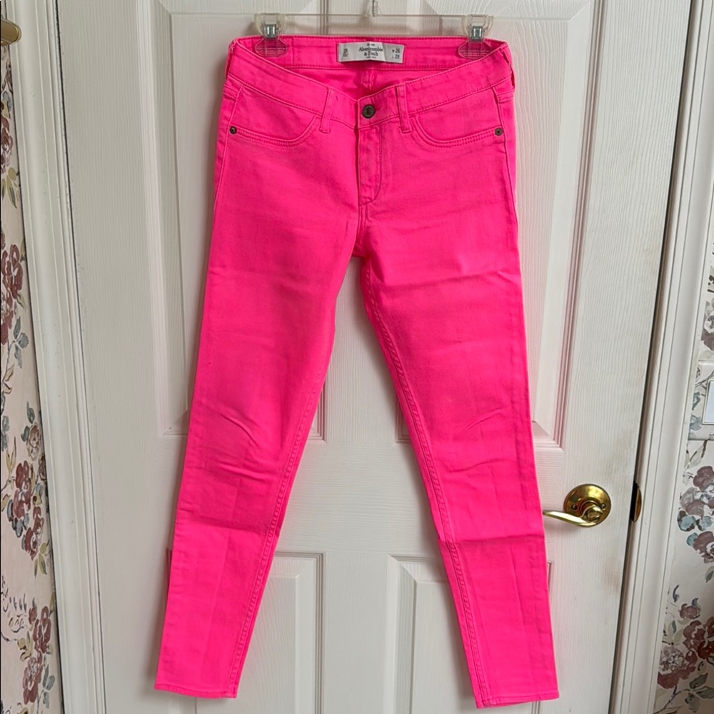 Abercrombie & Fitch Women's Skinny Jeans - Neon Pink